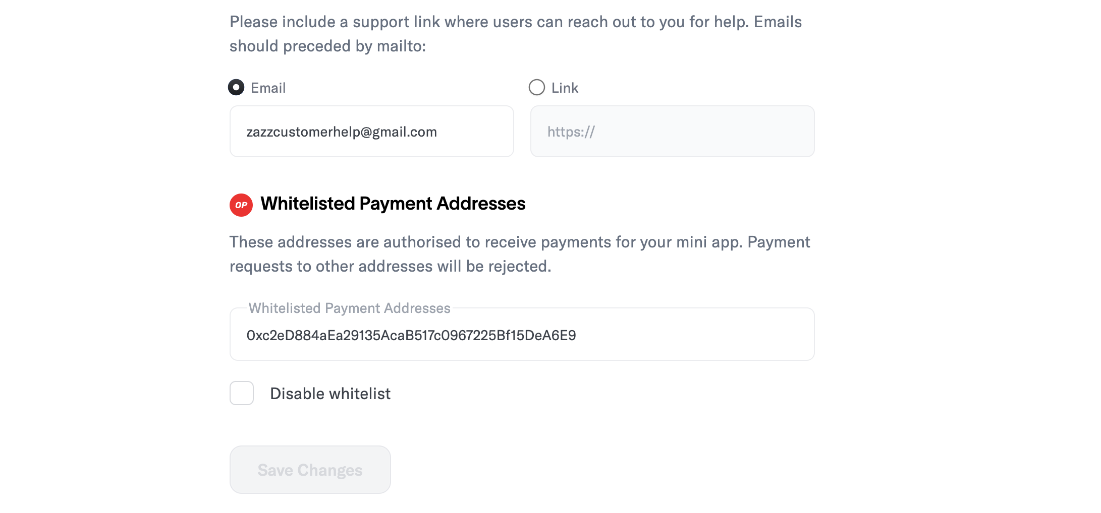 Whitelist an Address